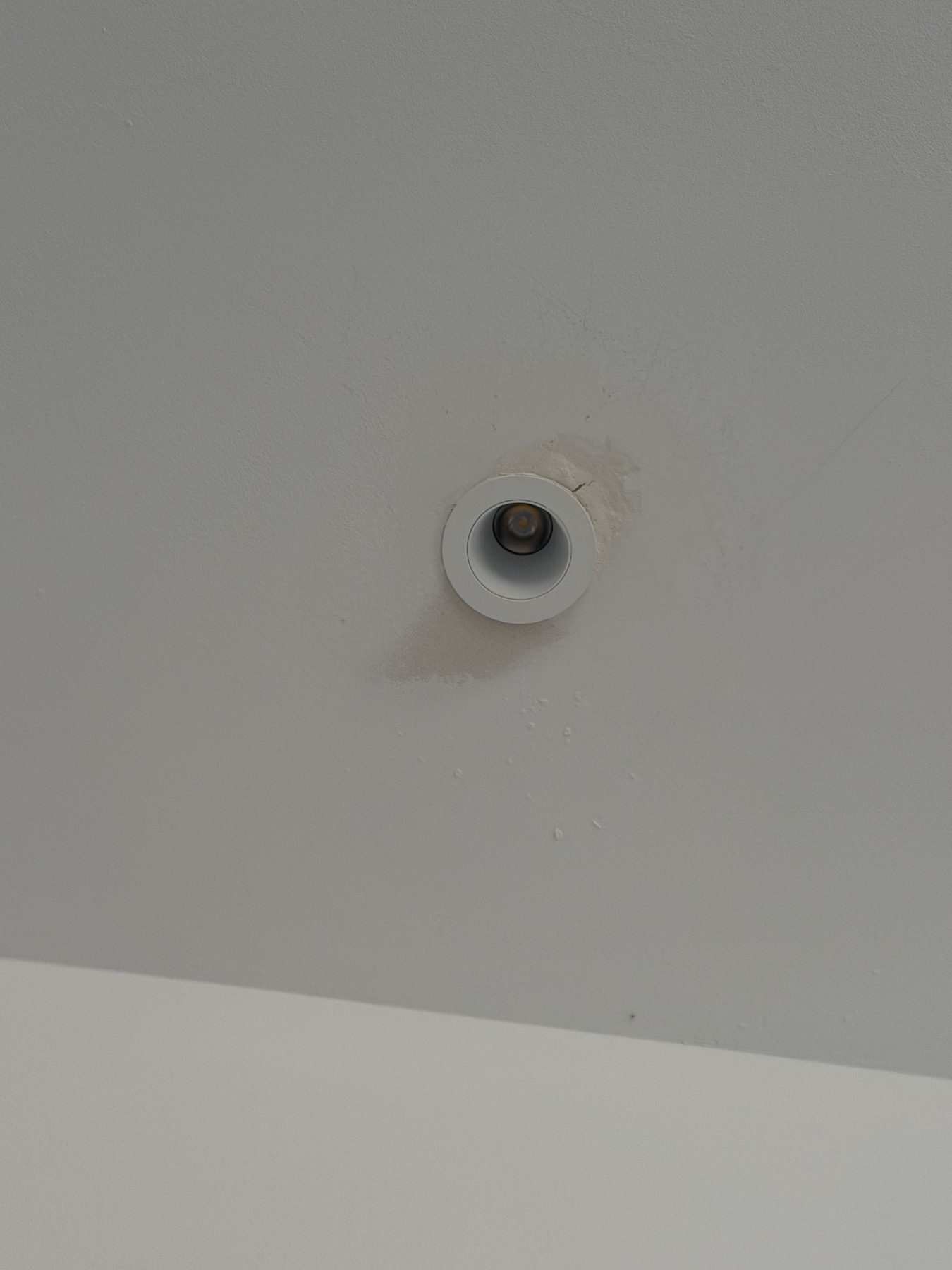 Downlight with a visible paint and plaster halo.