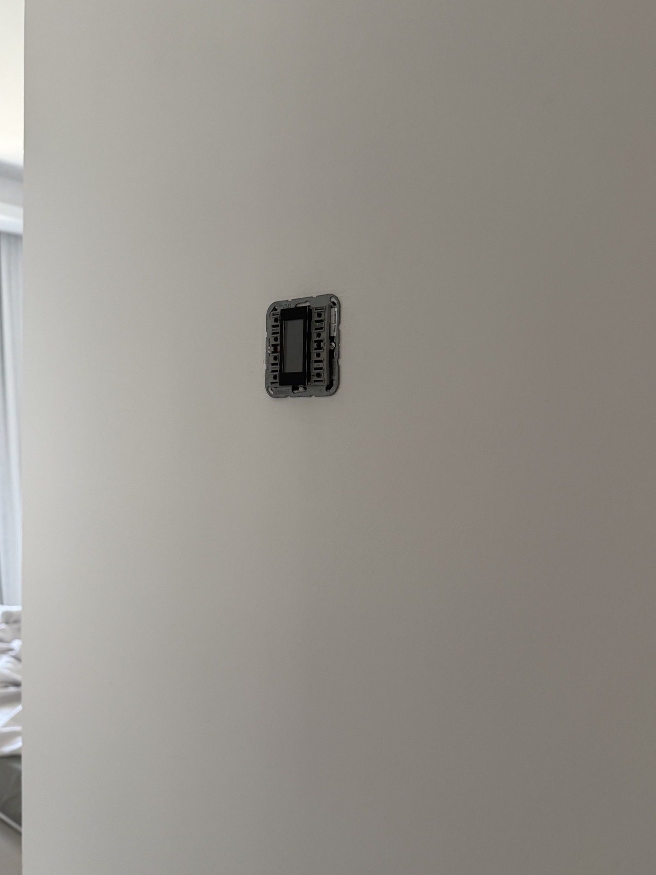 Jung control module left without its finished faceplate.